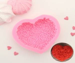 Молд силиконовый «Сердце из роз», 3×7.3×6.7 см